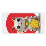 Japanese Lucky Cat Maneki Neko Print Beach Towel