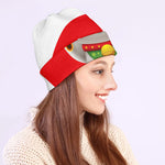 Japanese Lucky Cat Maneki Neko Print Beanie