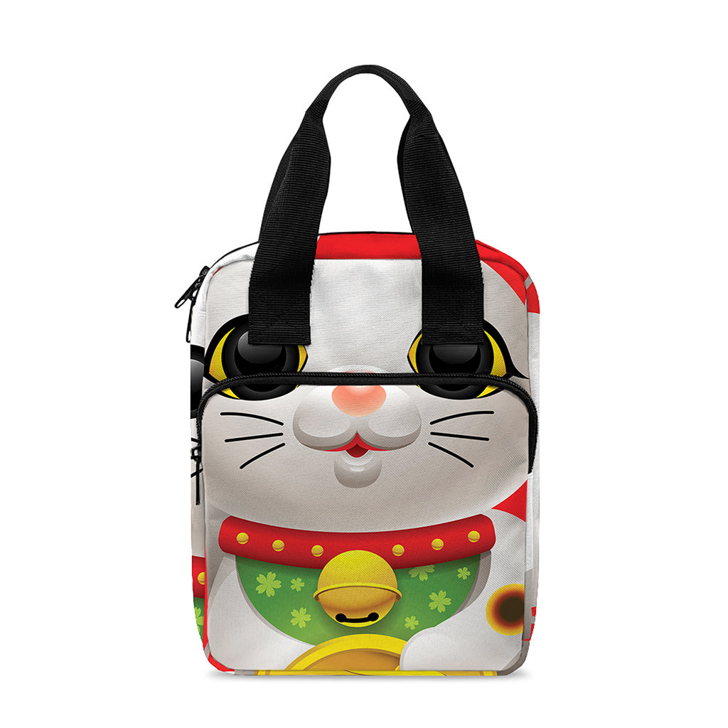 Japanese Lucky Cat Maneki Neko Print Bible Tote Bag