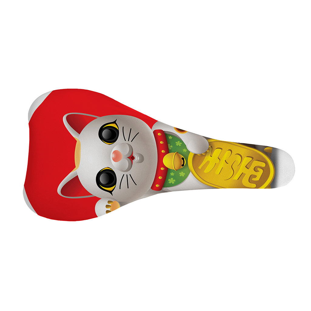 Japanese Lucky Cat Maneki Neko Print Bicycle Seat Cover