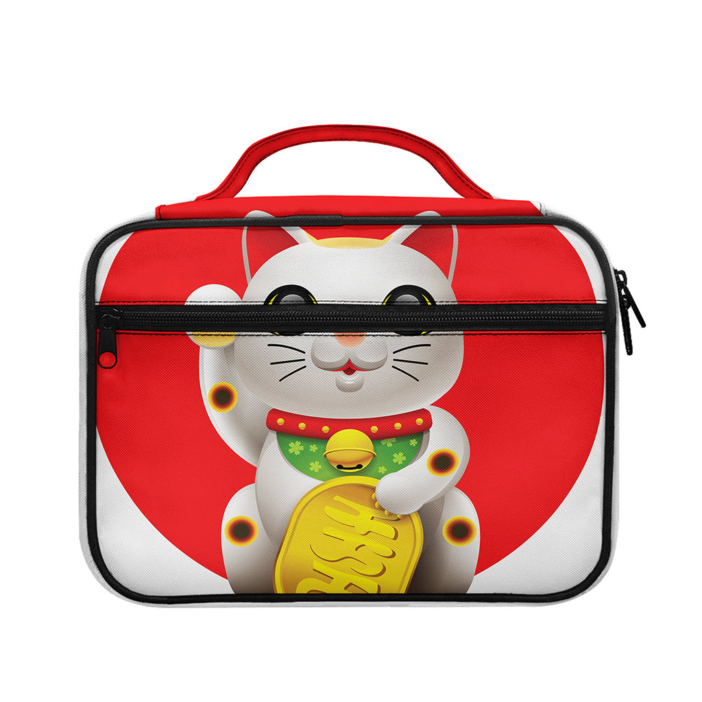 Japanese Lucky Cat Maneki Neko Print Briefcase Bible Bag