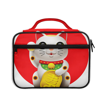 Japanese Lucky Cat Maneki Neko Print Briefcase Bible Bag