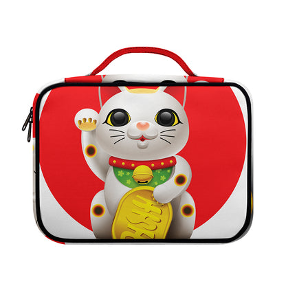Japanese Lucky Cat Maneki Neko Print Briefcase Bible Bag