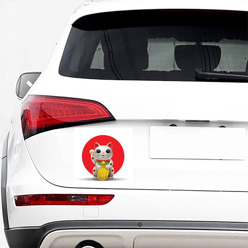 Japanese Lucky Cat Maneki Neko Print Car Sticker