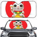 Japanese Lucky Cat Maneki Neko Print Car Windshield Sun Shade