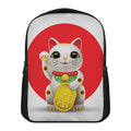 Japanese Lucky Cat Maneki Neko Print Casual Backpack