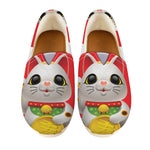 Japanese Lucky Cat Maneki Neko Print Casual Shoes