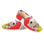 Japanese Lucky Cat Maneki Neko Print Casual Shoes
