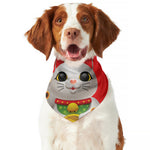 Japanese Lucky Cat Maneki Neko Print Dog Bandana