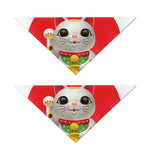 Japanese Lucky Cat Maneki Neko Print Dog Bandana