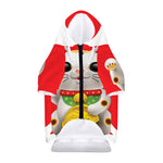 Japanese Lucky Cat Maneki Neko Print Dog Zip Up Hoodie