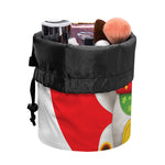 Japanese Lucky Cat Maneki Neko Print Drawstring Makeup Bag