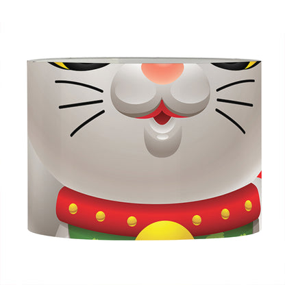 Japanese Lucky Cat Maneki Neko Print Drum Lamp Shade