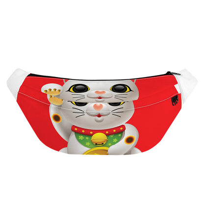 Japanese Lucky Cat Maneki Neko Print Fanny Pack