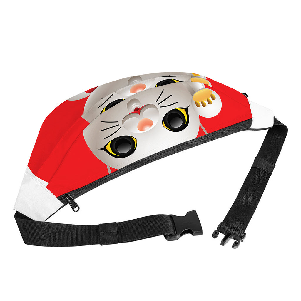Japanese Lucky Cat Maneki Neko Print Fanny Pack