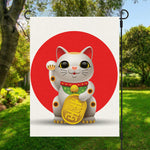 Japanese Lucky Cat Maneki Neko Print Garden Flag