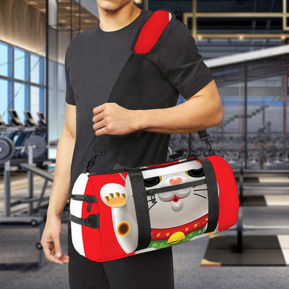Japanese Lucky Cat Maneki Neko Print Gym Bag