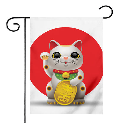 Japanese Lucky Cat Maneki Neko Print House Flag