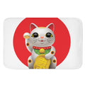 Japanese Lucky Cat Maneki Neko Print Indoor Door Mat