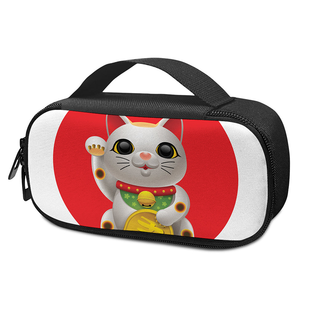 Japanese Lucky Cat Maneki Neko Print Insulin Cooler Travel Case