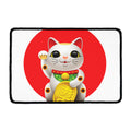 Japanese Lucky Cat Maneki Neko Print Kitchen Mat