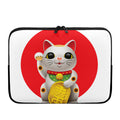 Japanese Lucky Cat Maneki Neko Print Laptop Sleeve