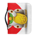 Japanese Lucky Cat Maneki Neko Print Leather Bible Cover