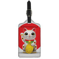 Japanese Lucky Cat Maneki Neko Print Luggage Tag