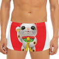 Japanese Lucky Cat Maneki Neko Print Men's Short Boxer Briefs