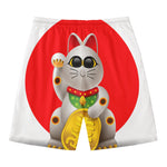 Japanese Lucky Cat Maneki Neko Print Men's Swim Trunks