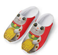 Japanese Lucky Cat Maneki Neko Print Mesh Casual Shoes