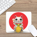 Japanese Lucky Cat Maneki Neko Print Mouse Pad