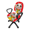 Japanese Lucky Cat Maneki Neko Print Office Chair Cover