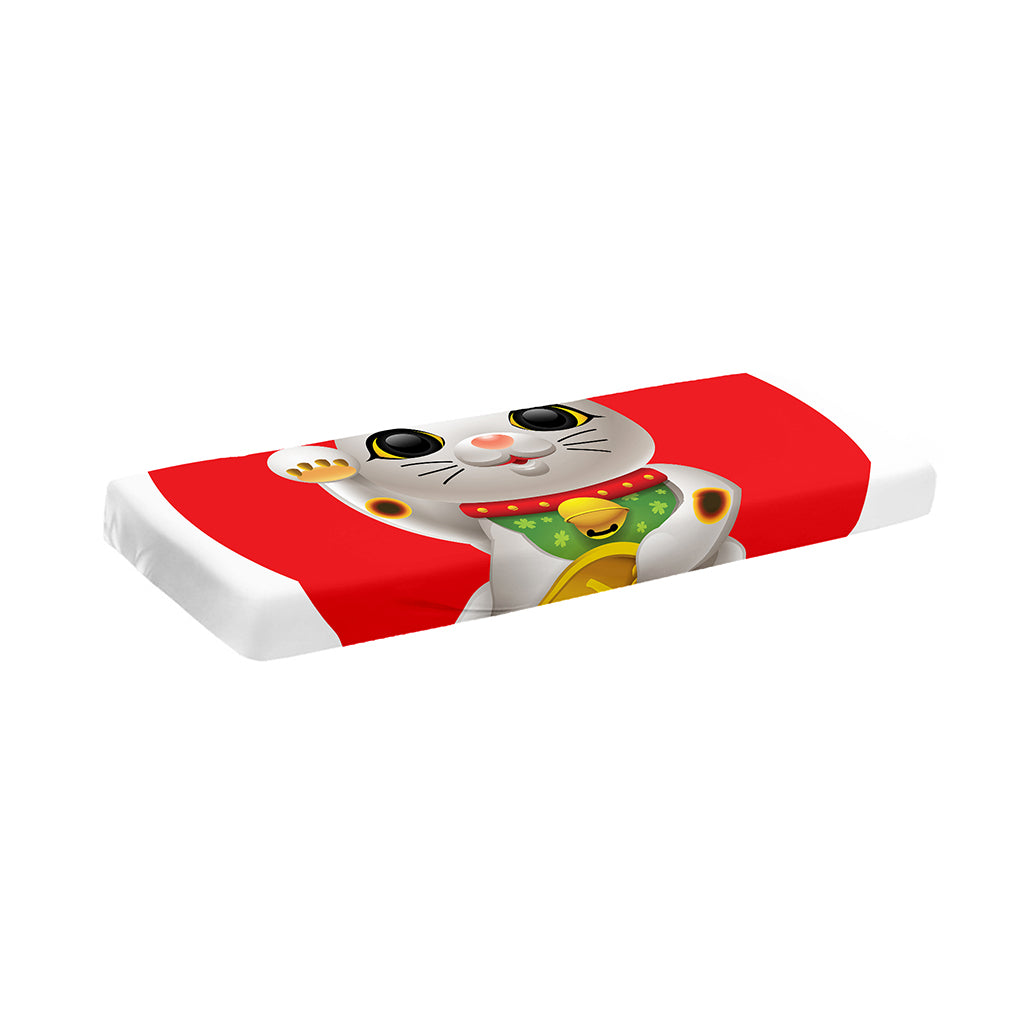 Japanese Lucky Cat Maneki Neko Print Piano Keyboard Cover