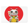 Japanese Lucky Cat Maneki Neko Print Polyester Doormat