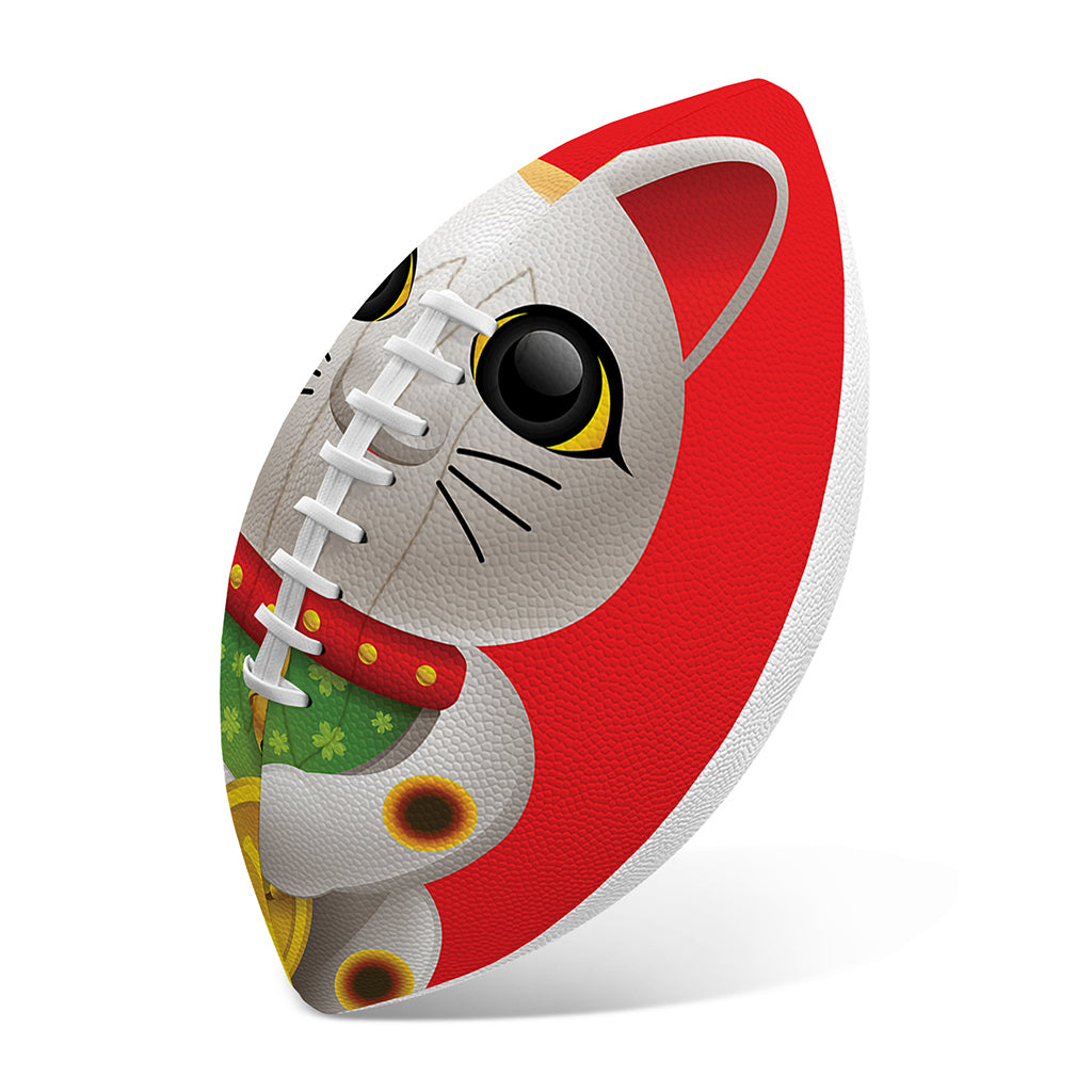 Japanese Lucky Cat Maneki Neko Print Rugby Ball