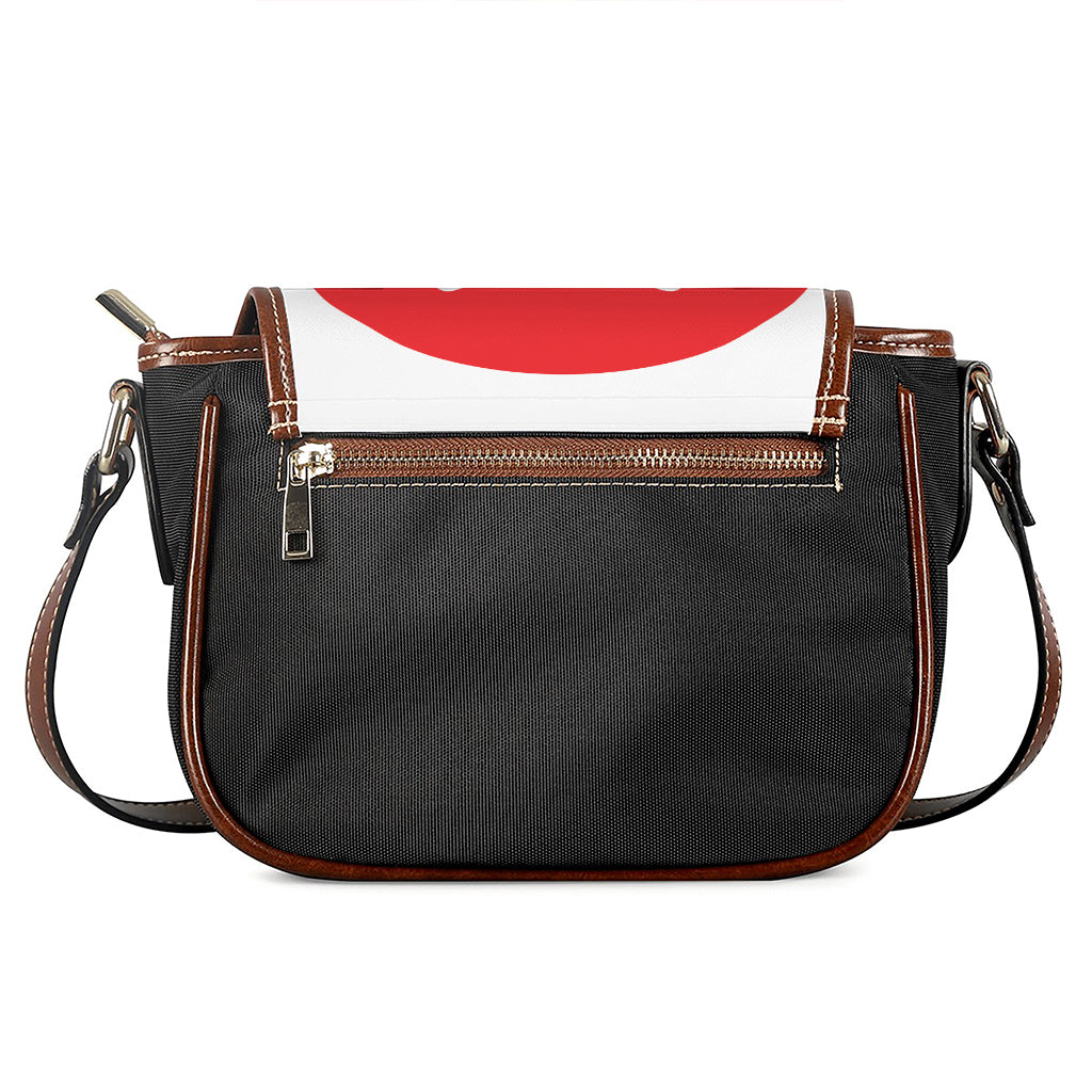 Japanese Lucky Cat Maneki Neko Print Saddle Bag