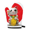 Japanese Lucky Cat Maneki Neko Print Single Oven Mitt