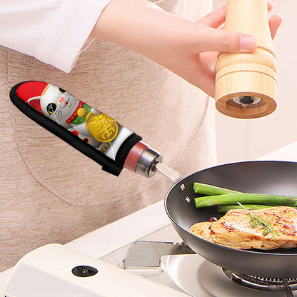 Japanese Lucky Cat Maneki Neko Print Skillet Handle Cover