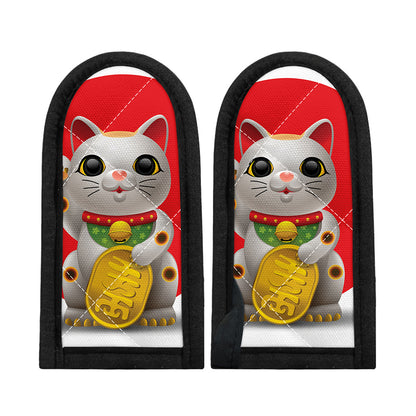 Japanese Lucky Cat Maneki Neko Print Skillet Handle Cover