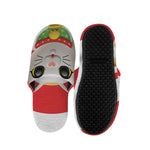 Japanese Lucky Cat Maneki Neko Print Slippers
