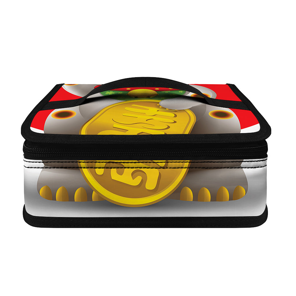 Japanese Lucky Cat Maneki Neko Print Small Lunch Bag