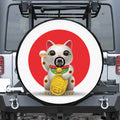 Japanese Lucky Cat Maneki Neko Print Tire Cover With Camera Hole