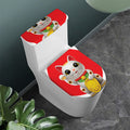 Japanese Lucky Cat Maneki Neko Print Toilet Lid And Tank Cover Set