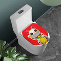 Japanese Lucky Cat Maneki Neko Print Toilet Lid Cover