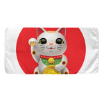 Japanese Lucky Cat Maneki Neko Print Towel
