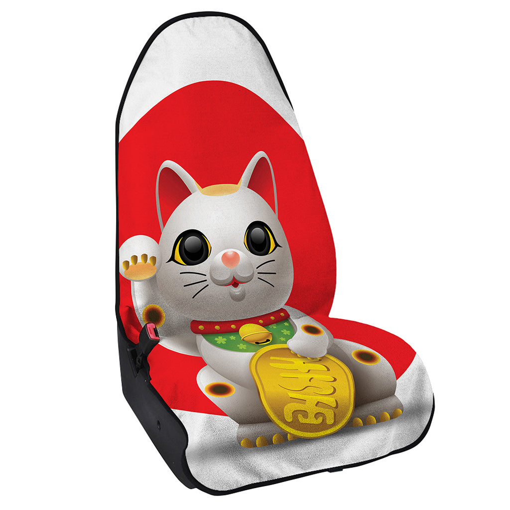 Japanese Lucky Cat Maneki Neko Print Waterproof Car Seat Cover