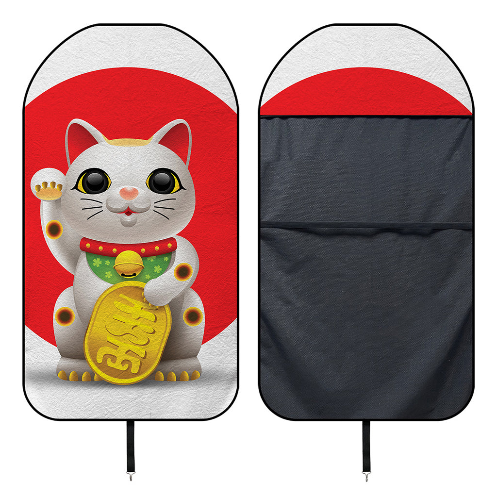 Japanese Lucky Cat Maneki Neko Print Waterproof Car Seat Cover