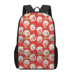 Japanese Lucky Cat Pattern Print 17 Inch Backpack