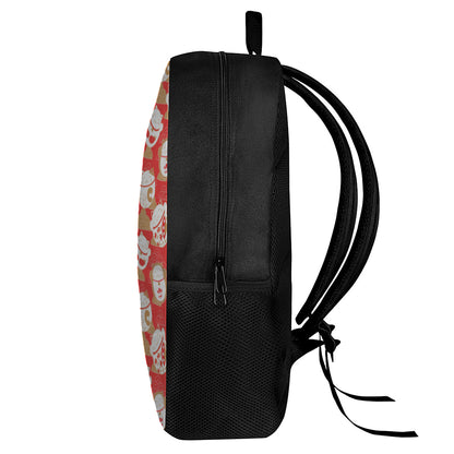 Japanese Lucky Cat Pattern Print 17 Inch Backpack